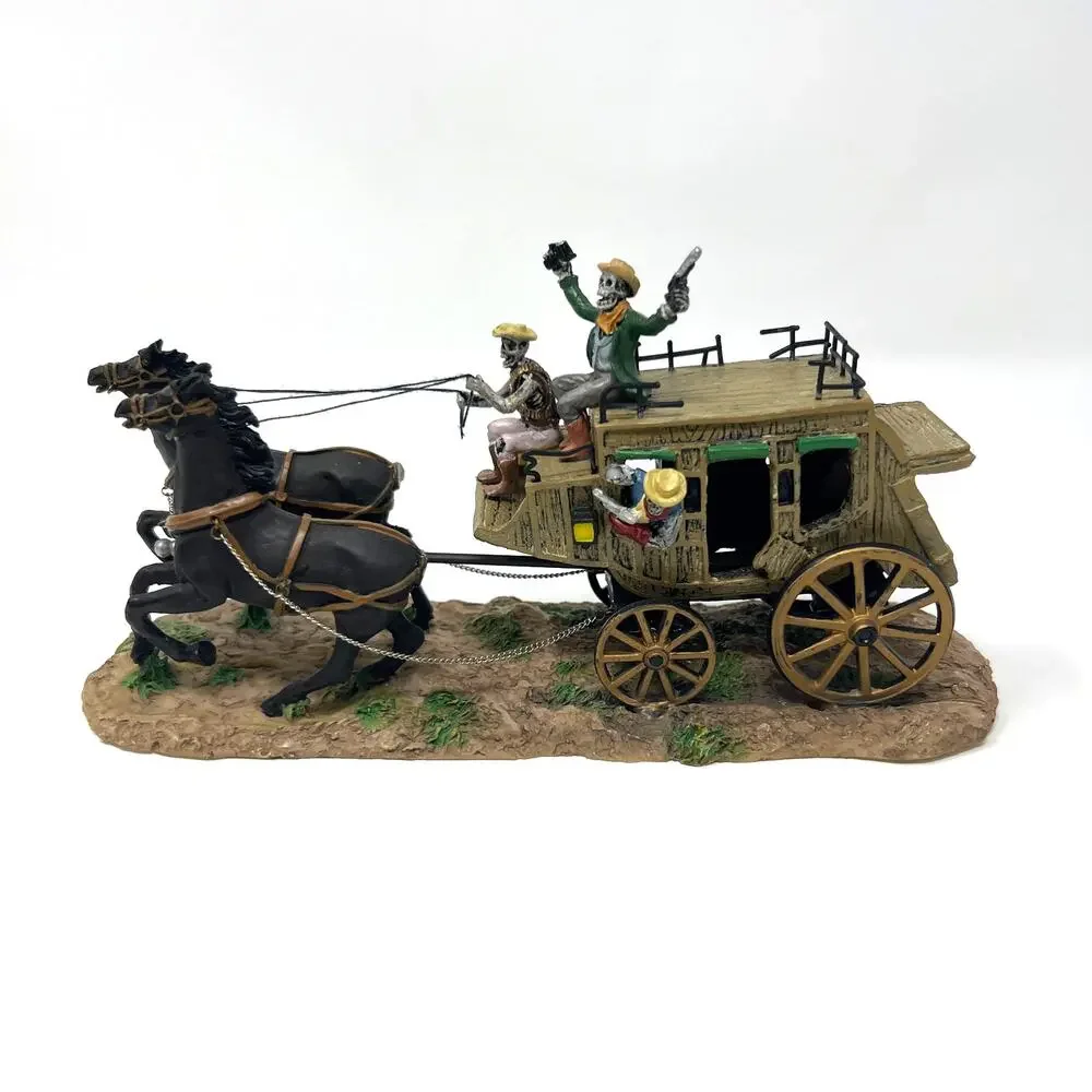 Vintage Lemax Spooky Town Haunted Stage Coach 73607 Halloween Decor 2007 W/ Box